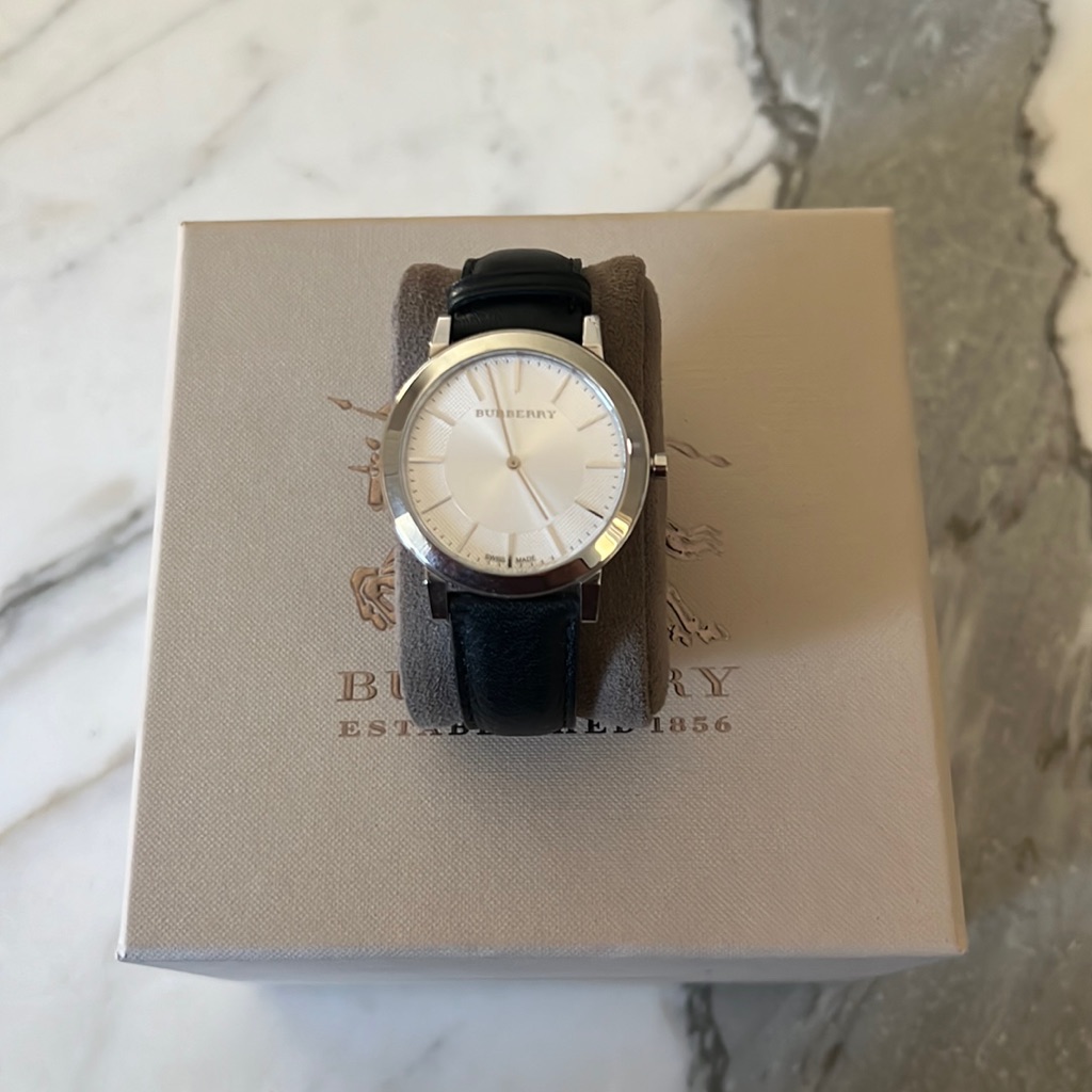 Mens Burberry Watch With Black Leather Strap Mens Burberry Watch With Black Leather Strap
